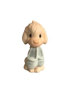 Precious Moments Puppy Figurine Holding Slippers 1982 Enesco E9267 Dad Gift